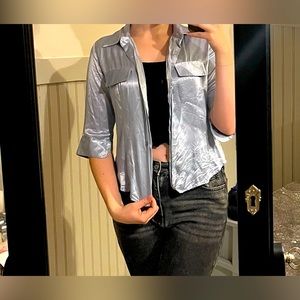 3/4 sleeve satin blouse